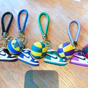 Mini Basketball Sneaker Motorcycles Keychain Pendant Student Backpack Charm Accessories Gift