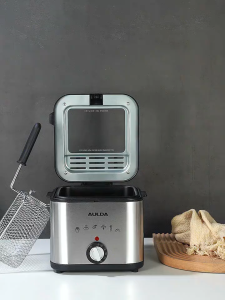 Deep Fryer With Stainless Steel Basket Oil Fryer Temperature Knob Fried Fryer