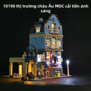 Khối Xây Dựng Hạt Nhỏ Tương Thích LEGO Phong Cảnh Đường Phố MOC Với Đèn LED