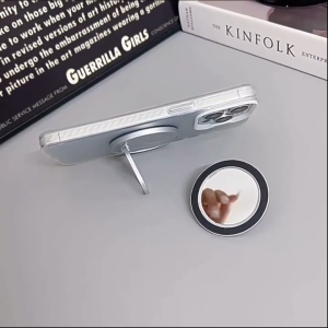 Holder HP Magnetic Desain Tutup Kaleng | Cermin & Dudukan HP Lipat | Bahan Zinc Alloy Magnet Kuat