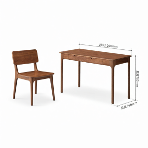 YUANSHI YUANSU | Black Walnut Wood Luxury Writing Computer Desk