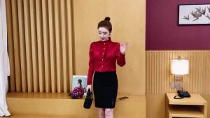 AMMIN 2024 Autumns new Pleated ruffled collar single-breasted chiffon blouse Womens Korean Style long sleeve simple solid color commuter elegant Blouse