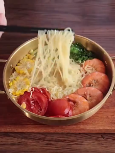 Nipiin Seafood Pot Thickened Noodles Soup Pot Ramen Pot Double Ear Cooking Pot for Outdoor Camping
