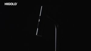 HIGOLD Waterfall Kitchen Sink Nano 304 Stainless Steel Single Bowl Sink with Basins Pull-Out Faucet Glass Rinser Cutting Board Drop in Sink