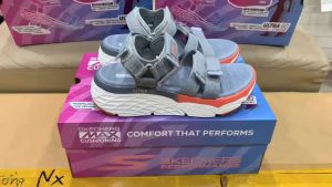 Giày sandal skechers Max Cushioning Slay cho nữ hàng chuẩn nhà máy xuất xịn màu ghi