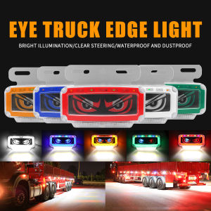 1x 24V Truck RV Vehicle Eye Side Marker Lights Waterproof Ultra-Brigh Focus Lamp LED Side Marker Lights With Dynamic Effect red