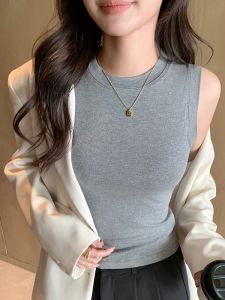 MiiOW | Áo ba lỗ không tay mỏng mùa hè cho nữ Áo ba lỗ ôm vừa vặn Áo ba lỗ cổ tròn màu trơn Áo ba lỗ mặc trong và ngoài