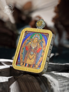 POTALA PALACE | Phụ Kiện Bạc Lớn Pendant Thangka Tây Tạng Vẽ Tay