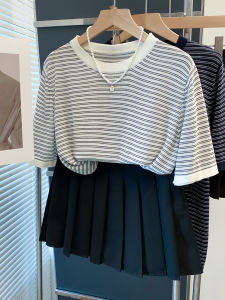 JIANDIYA | Striped Thin Knit Top