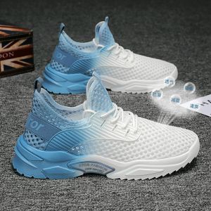 Mens Summer Breathable Thin Mesh Sports Shoes Student Youth Hollow out Net Shoes Fashionable Low Top round Toe Casual Sneakers
