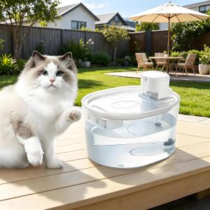 Hipipet Wireless Induction Pet Water Fountain Cordless Cat Water Fountain 3L Large Capacity 120-Day Battery Life UV Sterilized Quiet Automatic Water Dispenser for Cats & Dogs Easy Disassembly & Cleaning Design 120° Wide-Angle Radar Sensing