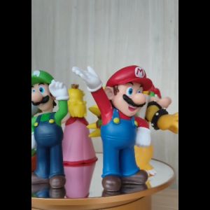 Action Figure SUPER MARIO BROS isi 6 pcs - Miniatur Topper Kue Pajangan Mainan Donkey Kong Luigi Bowser Wario