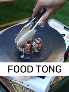 Food Clip Serving Utensil Kitchen Tong Lockable Handle Frying Grilling Cookware Essential