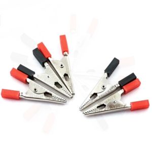 Đầu Kẹp Cá Sấu Đẫn Điện Đuôi Vuông 48mm Gồm 3 Chân Đỏ 2 Chân Đen Dùng Kết Nối Thiết Bị Điện Bình Acquy
