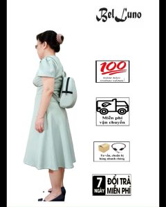 SET VÁY ĐẦM TRUNG NIÊN + BALO THỜI TRANG CHẤT COTTON THOÁNG MÁT CHO MẸ DỰ TIỆC SANG TRỌNG. VÁY ĐẦM BIGSIZE MÃ BLS06-164