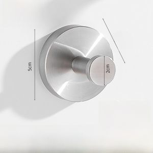 Bathroom Single Hook Stainless Steel 304 Wall Mounted Clothes Hanger Brushed Surface No Drilling Required for Storage
