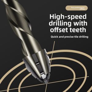 MONLEYTA | Upgraded German Four-Blade Sawtooth Offsets Drill Ultra Hard Dry Drilling Ceramic Marble Concrete Drill Bit For Full Tile