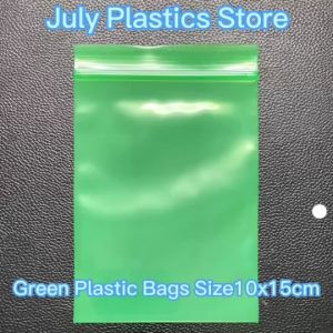 ถุงซิปสีเขียว Green ขนาด 10x15 ซม. (แพค 100 ใบ) ถุงพลาสติกใส่ของอเนกประสงค์ ถุงซิปใส่ของเล็ก-ใหญ่ ถุงซิปแบบ A คุณภาพดี โดย July Plastics