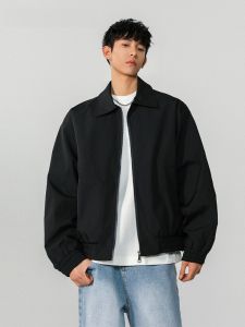 HetingHOME | Hetinghome Loose Mens American Style Coach Jacket Trendy Autumn Brand Couple Trainer Outerwear Youthful Fresh Pure Color