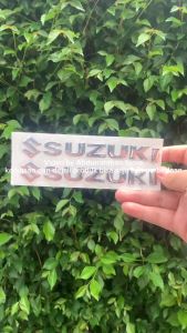Emblem Stiker Sticker untuk Motor SUZUKI Tulisan Logo 3D Timbul Sepasang Warna Silver Emas Merah