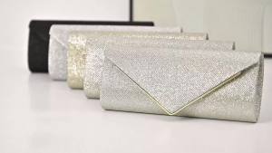 Beg Clutch Wanita Beg Tangan Sampul Clutch Petang Keanggunan Berkilat dengan Rantai Boleh Ditanggalkan