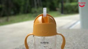 Evorie Tritan Weighted Straw Sippy Cup with Handles for Baby and Toddler 6 months+ 200mL Infant Straw Water Bottle | Richell Bbox Pigeon Avent Hegen