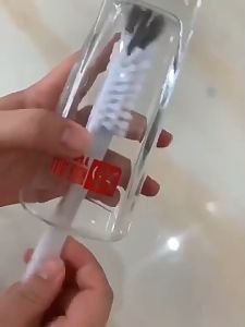 Japanese Style Sink Brush Water Cup Brush Elbow Brush with Hanging Hole Hanging Brush Used for Bathroom Kitchen- Office