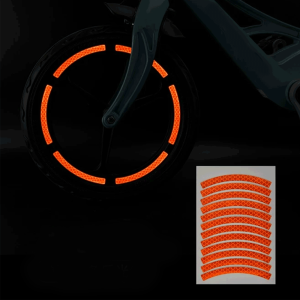 Reflective Wheel Sticker Set Fluorescent Safety Strip for Kids Balance Bike & Bicycle Tires Night Riding Warning Decoration