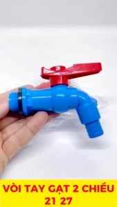 Vòi Xả Nước & Tay Gạt Khóa Gạt - Có Đầu Nối Dễ Gắn Dây Dẫn Nước - Chất Liệu Nhựa Ren 21 27 Thông Dụng