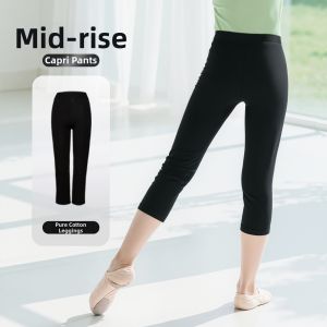 ceyekids | Ballet Dance Tights Black 7/9 Length Leggings for Girls