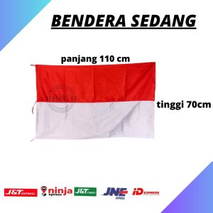 BENDERA INDONESIA BENDERA MERAH PUTIH UKURAN STANDAR BAHAN KAIN SATIN PREMIUM