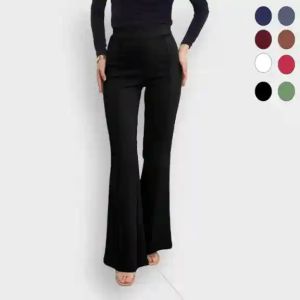 Celana Scuba Cutbray Wanita Pinggang Karet Premium Bawahan Kerja Perempuan Santay Sehari Hari Di Rumah