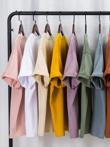 เสื้อยืดคอกลมแขนสั้นทรงหลวมสำหรับผู้ชาย ผ้าฝ้ายแท้ 280 กรัม ทรงหลวม ทรงหลวม ทรงหลวม สไตล์ย้อนยุค สไตล์อเมริกัน เสื้อยืดคอกลม