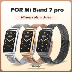 Dây Đeo Kim Loại Cho Xiaomi Mi Band 7 Pro Dây Đeo Cổ Tay Thay Thế 7Pro Bằng Thép Không Gỉ Từ Tính Kim Loại