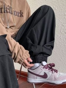 กางเกงขายาวทรงหลวมเอวกลางสำหรับผู้ชาย ทรงลำลอง สไตล์ฮาราจูกุ กางเกงขายาวทรงหลวมสไตล์อเมริกัน ทรงหลวม ทรงลำลอง ฤดูใบไม้ผลิและฤดูใบไม้ร่วง