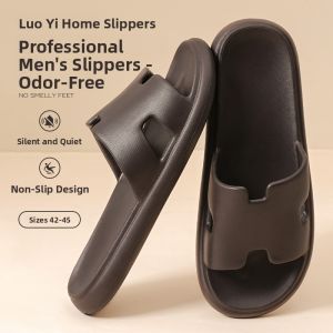 LORiCA 2025 New Mens Summer Outdoor Slippers Anti-Slip Odor-Resistant Indoor Quiet EVA Home Slippers Casual Style