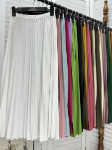 Váy Xếp Ly Midi Cạp Cao Màu Kẹo Cho Nữ Váy Chữ a Dài Vừa Phải Váy Xếp Ly Cho Nữ Mùa Xuân 2025 Váy Xếp Ly Cho Nữ