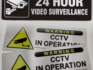 CCTV Signage Warning Board 24 Hours Video Surveillance Anti-Corrosion Aluminum Alloy Warning Board