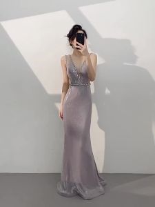 Elegant and Gorgeous Fish-tail Sequin Dress for Host