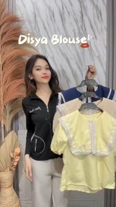 CRS - DISYA BLOUSE RENDA LENGAN PENDEK KATUN TWISTCONE / ATASAN WANITA KOREAN