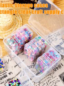 Abulaia 12 Pack Plastic Clear Storage Box Organizer Small Storage Containers Mini Organi