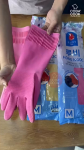 [ComBo6] Găng Tay Cao Su Đất Vàng Và Than Gỗ Hồng Ngọc Thương Hiệu 37cm