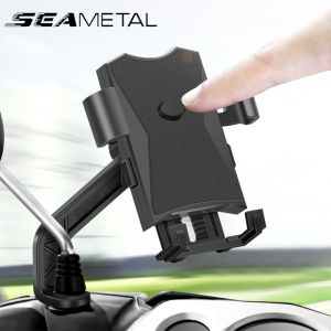 SEAMETAL Motorcycle Phone Holder Shockproof Stable Cellphone Bracket Mount fit 4.8-6.4 inch Phones