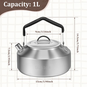 Camping Kettle Stainless Steel Coffee Pot with Lids Large Capacity Portable Stovetop Tea Kettle for Camping Picnic Backpacking