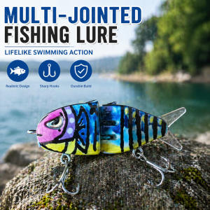 6.5g/60mm Jointed Swimbait Lure 0.23oz/2.36in Multi-Color Hard Bait with Extra Tail Accessory Slow Sinking Fishing Lure for Bas