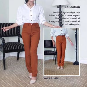 RAP - Celana Wanita Bahan Import Bata-Celana Kancing Syakira