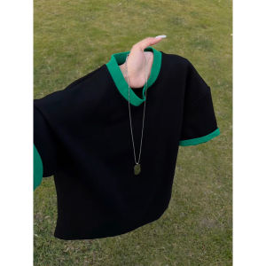 Color Block Short Sleeve T-shirt Heavyweight