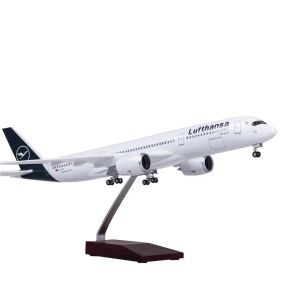1/142 Scale Plane Toy 47cm Lufthansa Airways A350 Aircraft Models Resin Diecast Airplanes Collected Gift By Aviation With Lights