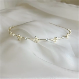 Pearl Rhinestone Alloy Headband Flower Thin Hair Band Fairy Headdress For Women Hair Accessories