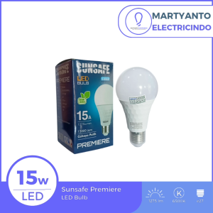 Lampu LED Bulb Sunsafe Premiere 15 Watt Warna Putih